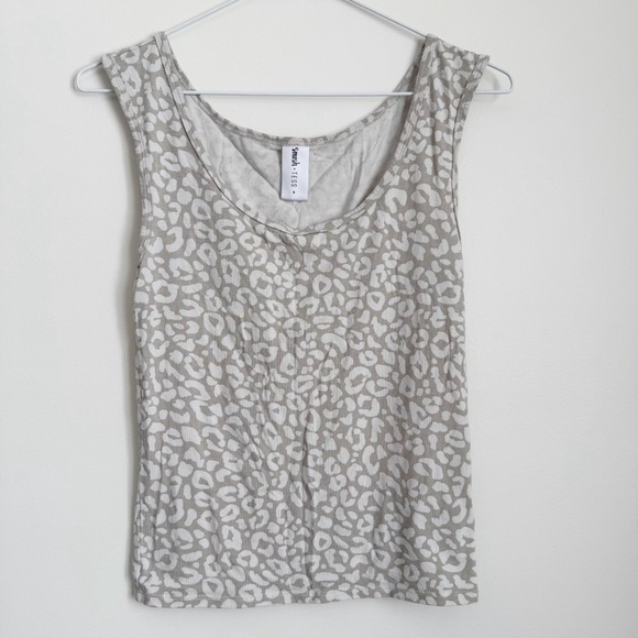 💚 Smash + Tess Gray Leopard Print Tank Top - Picture 1 of 3